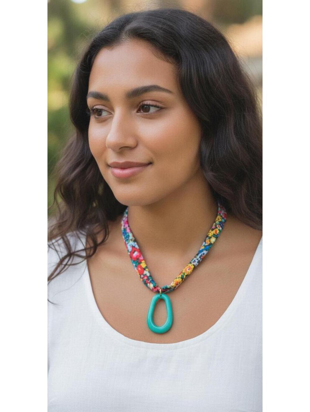 JEMdesigns by Jessica  Floral Fabric Scarf Necklace
